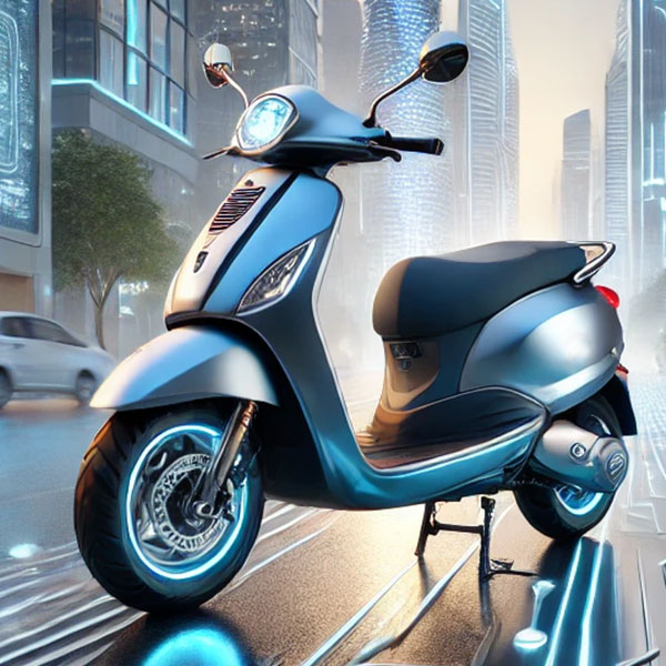 Glowing modern scooter