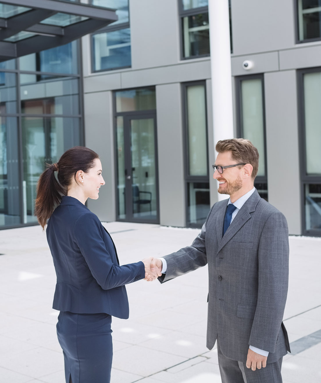 Businessman shaking hands with colleague
